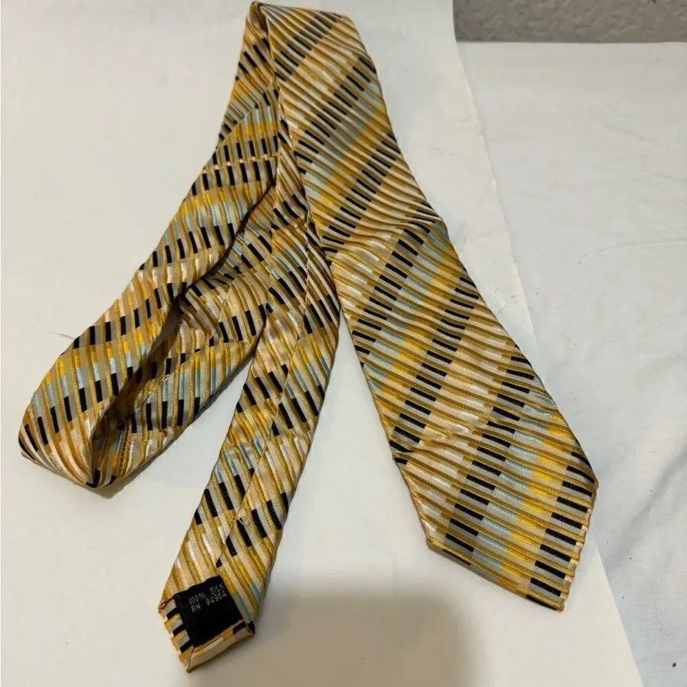 Giorgio Bissoni silk tie vintage black gold